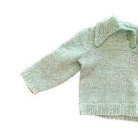 Pull maille col ouvert vert - 12 mois