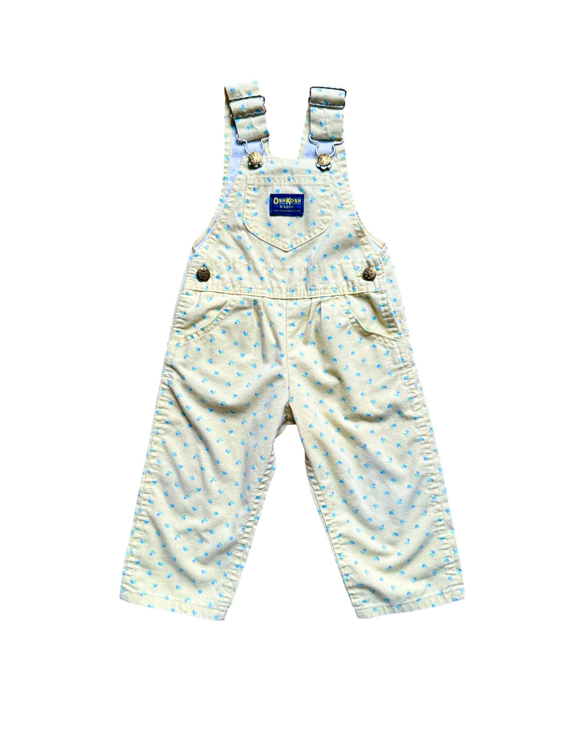 Salopette denim jaune fleurie - 24 mois