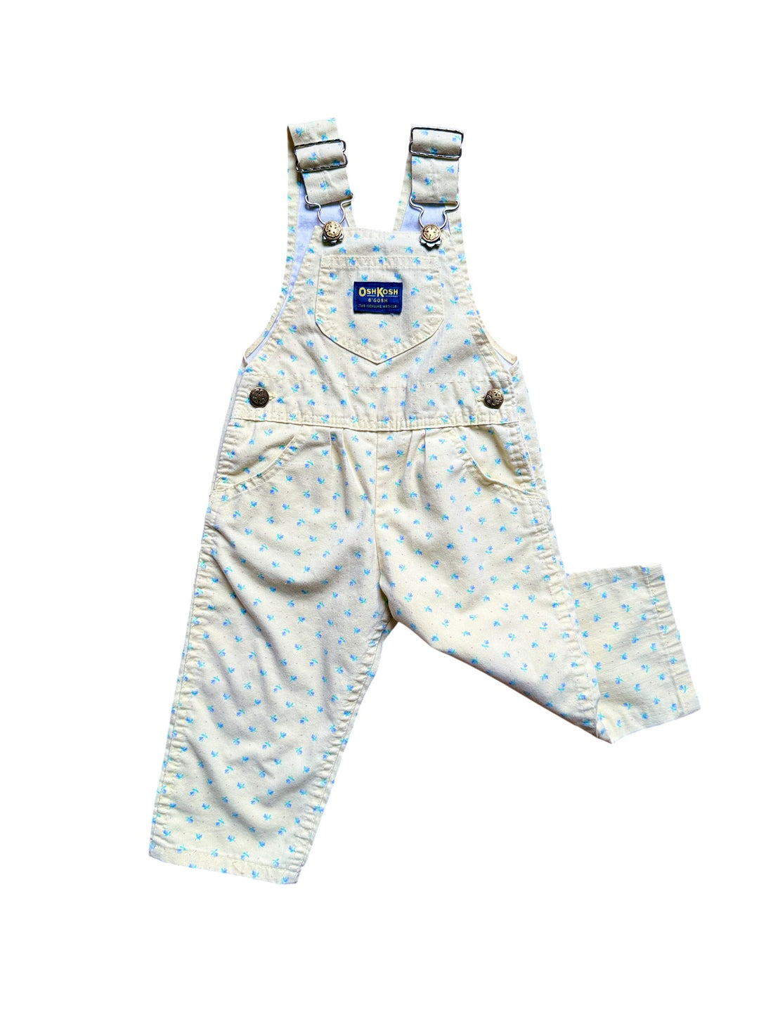 Salopette denim jaune fleurie - 24 mois
