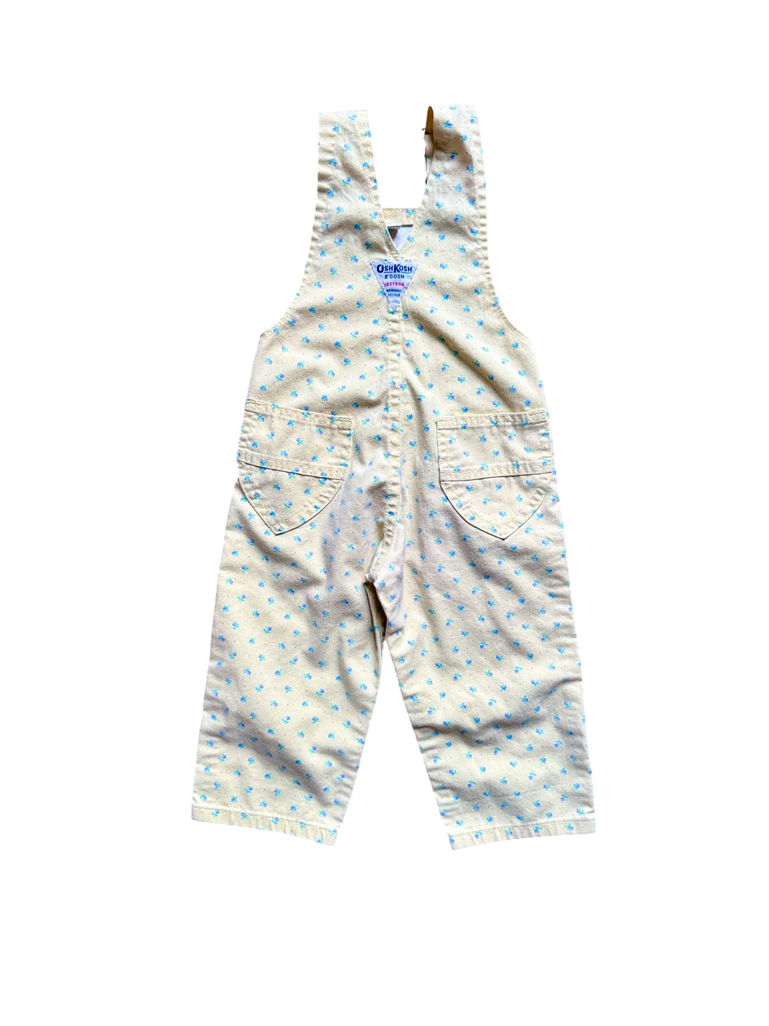 Salopette denim jaune fleurie - 24 mois