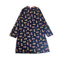 Blouse d'école fleurs marine - 8 ans