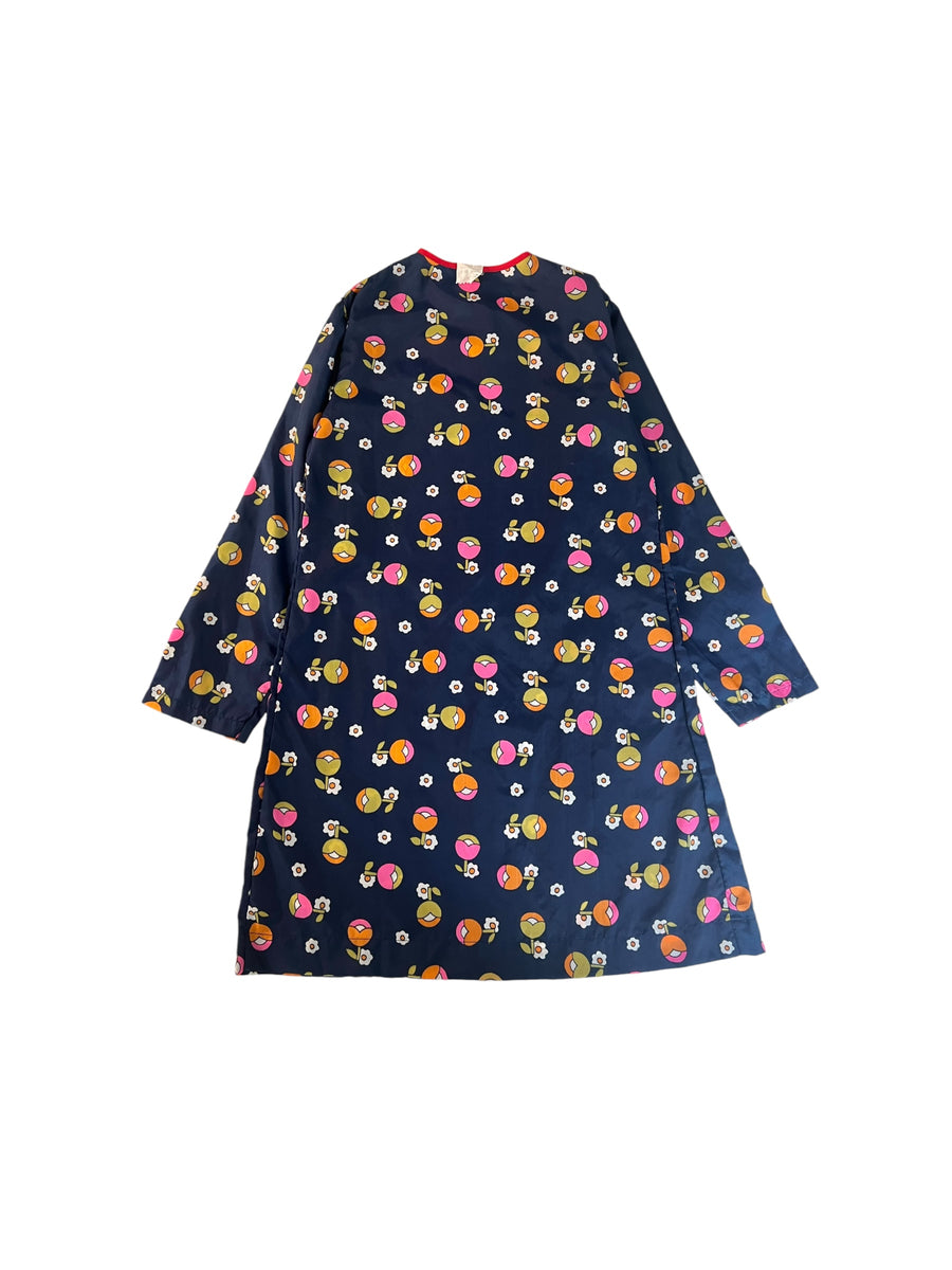 Blouse d'école fleurs marine - 8 ans