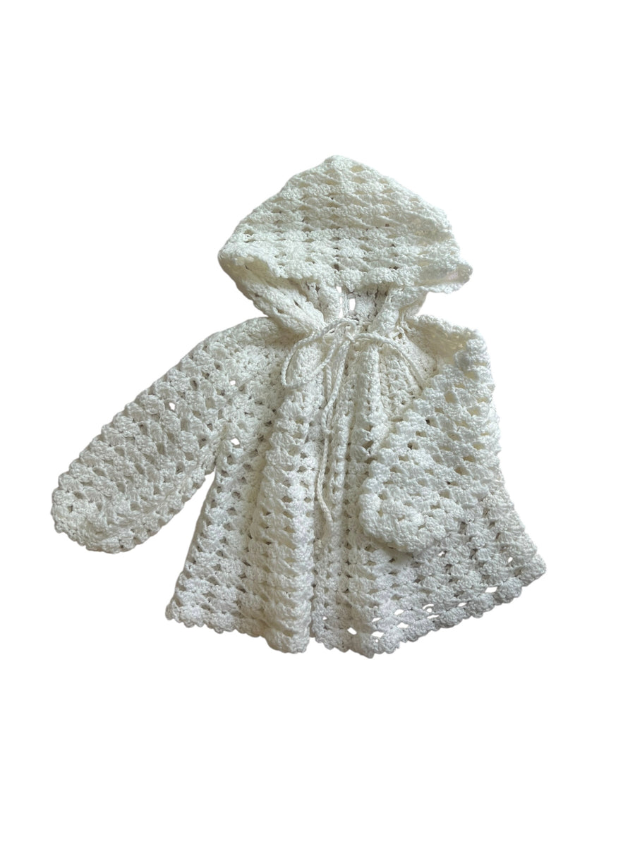 Gilet cape tricot écru - 24 mois