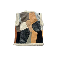 Gilet patchwork laine et cuir - 4/5 ans