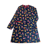 Blouse d'école fleurs marine - 8 ans