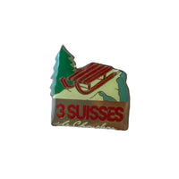 Pin's 3 Suisses luge 1992