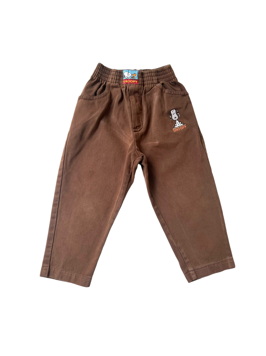 Pantalon toile coton marron Snoopy - 3 ans