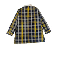 Blouse d'école tartan jaune et bleu - 5 ans