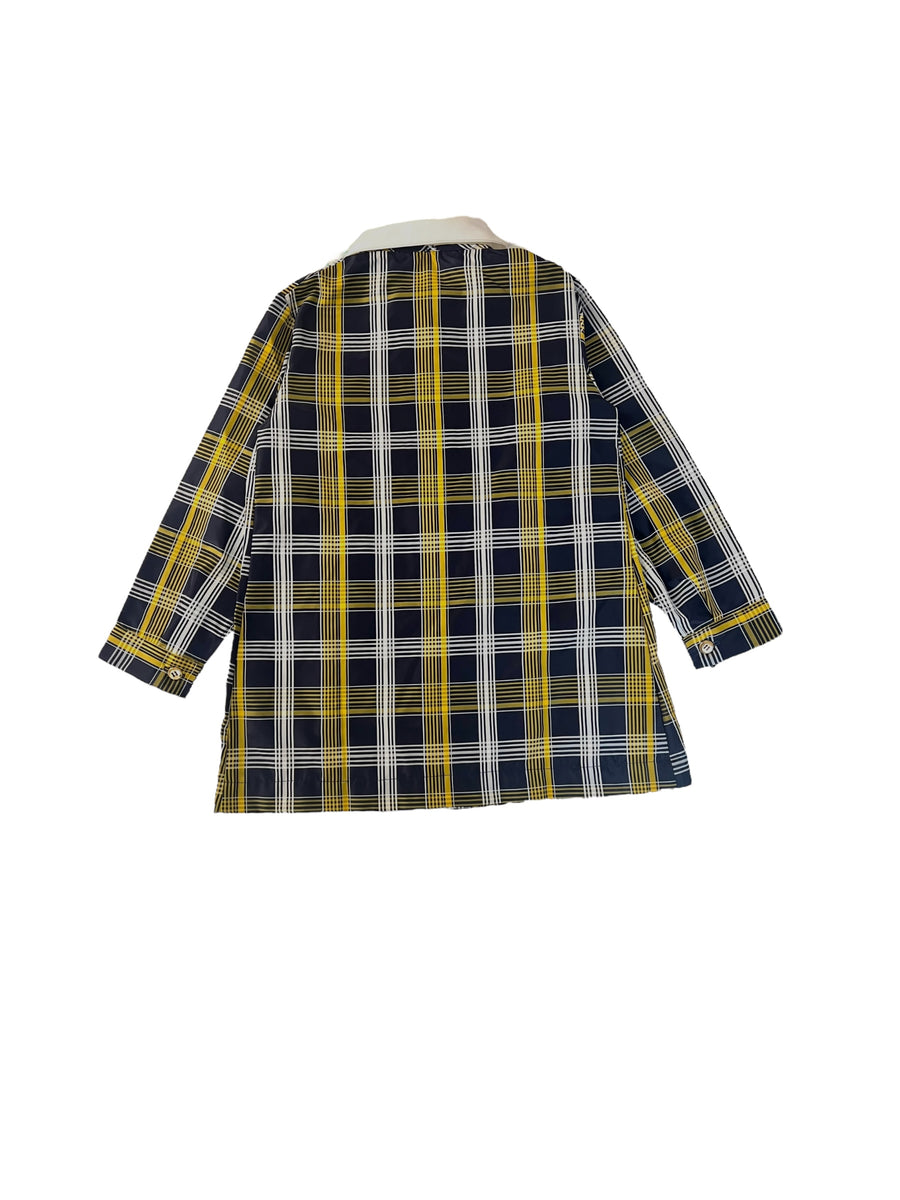 Blouse d'école tartan jaune et bleu - 6 ans