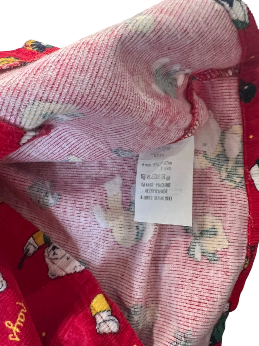 Chemise velours nounours de Noël - 6 mois