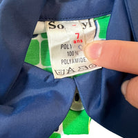 Blouse d'école géométrique verte - 7 ans