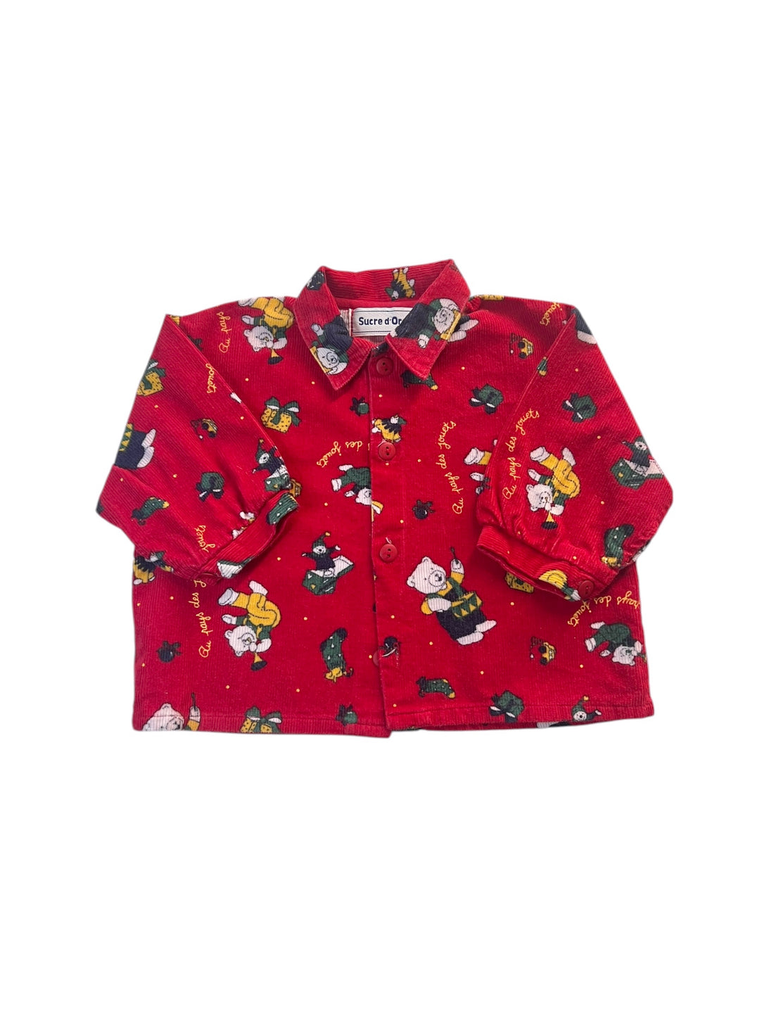 Chemise velours nounours de Noël - 6 mois