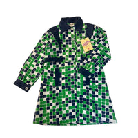 Blouse d'école géométrique verte - 5 ans