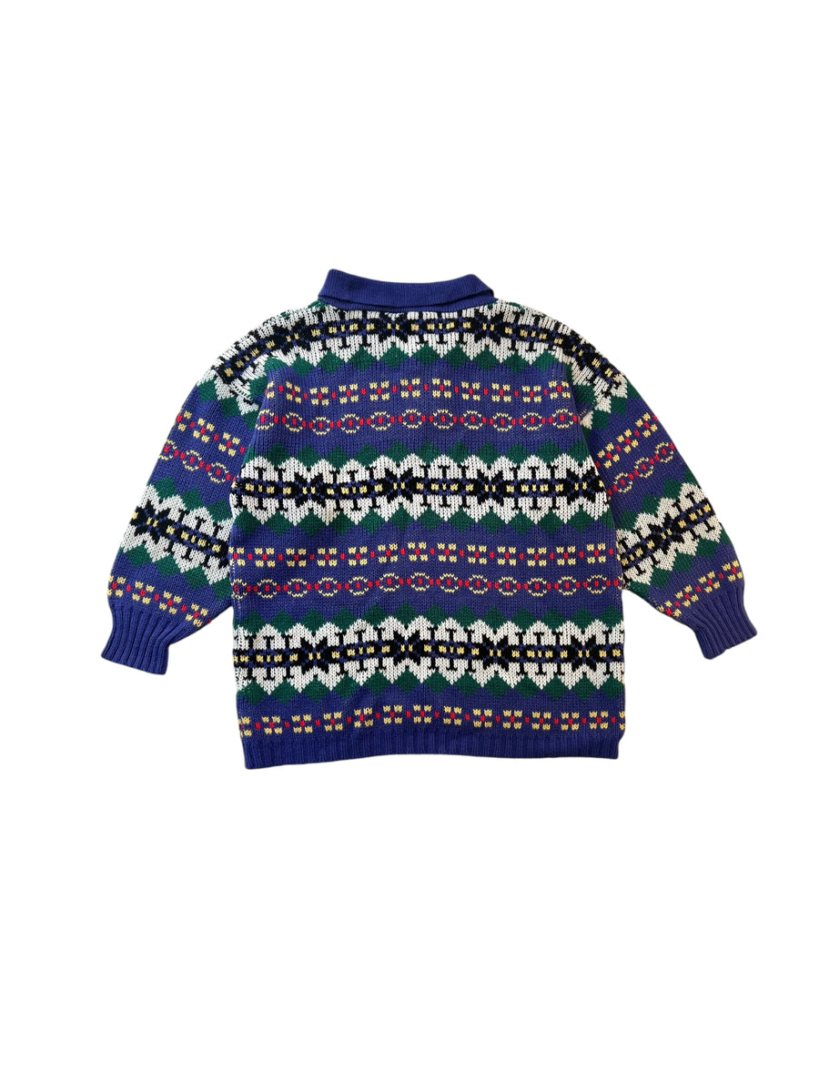 Pull jacquard violet - 4 ans