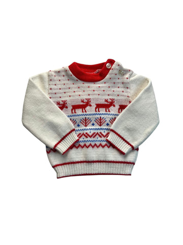 Pull jacquard rennes - 0/1 mois