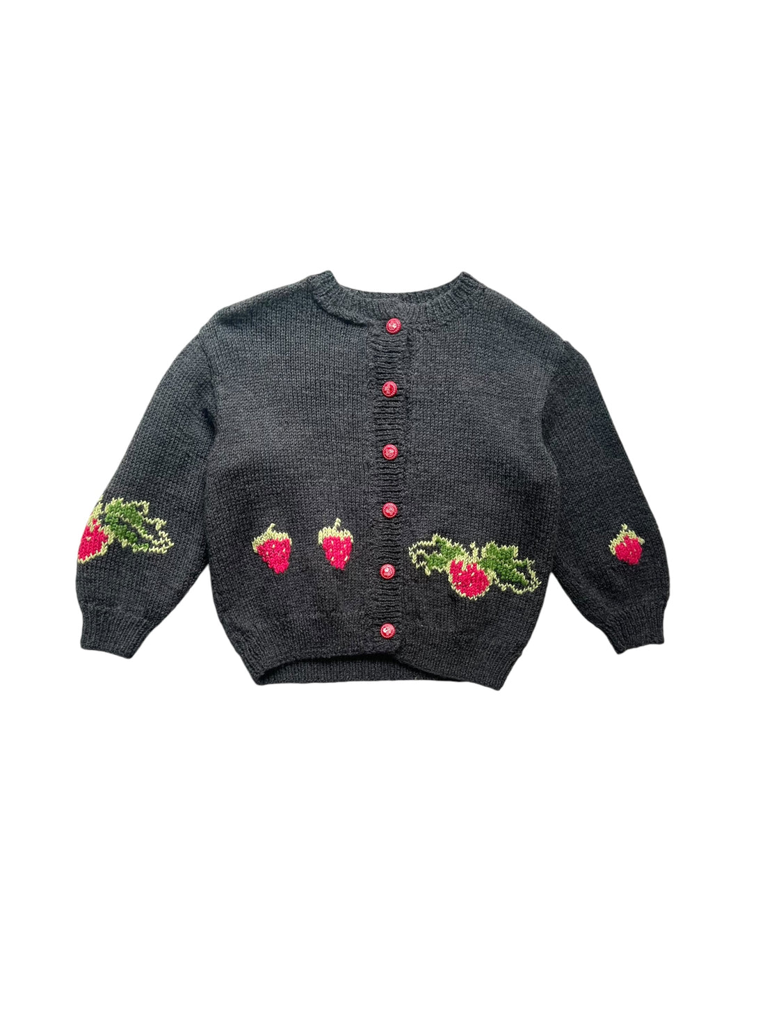 Pull broderies fraises - 4 ans