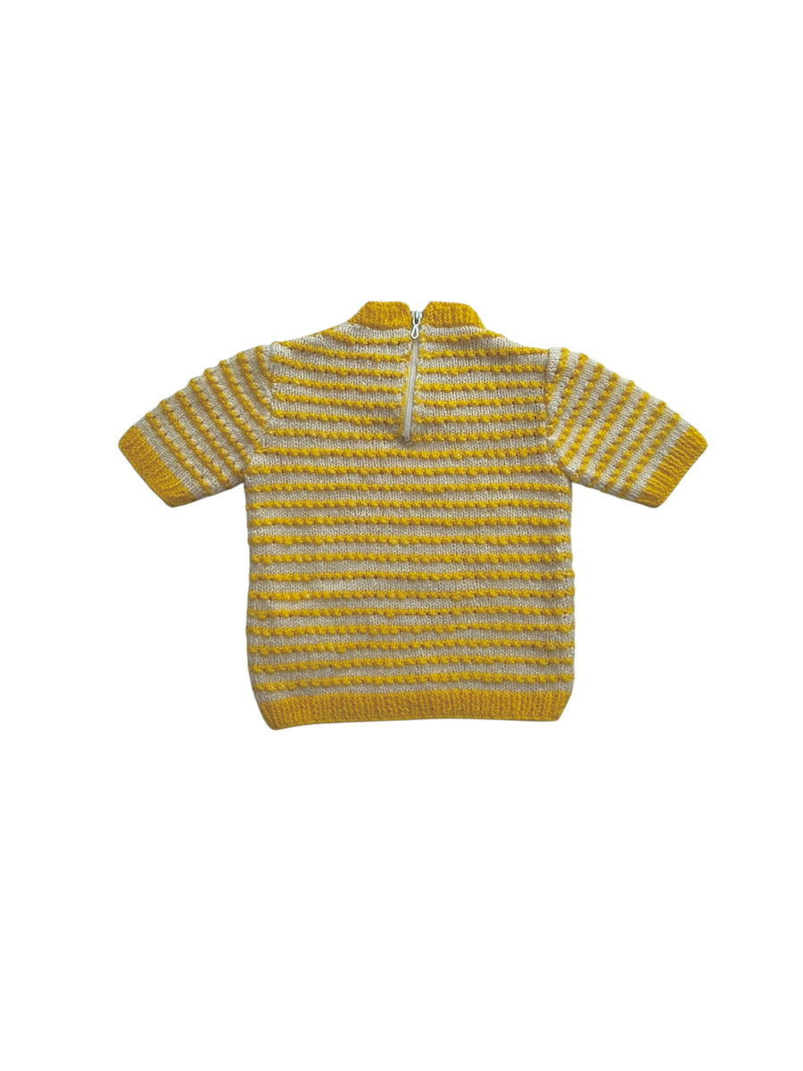 Pull manches courtes jaune - 6/9 mois