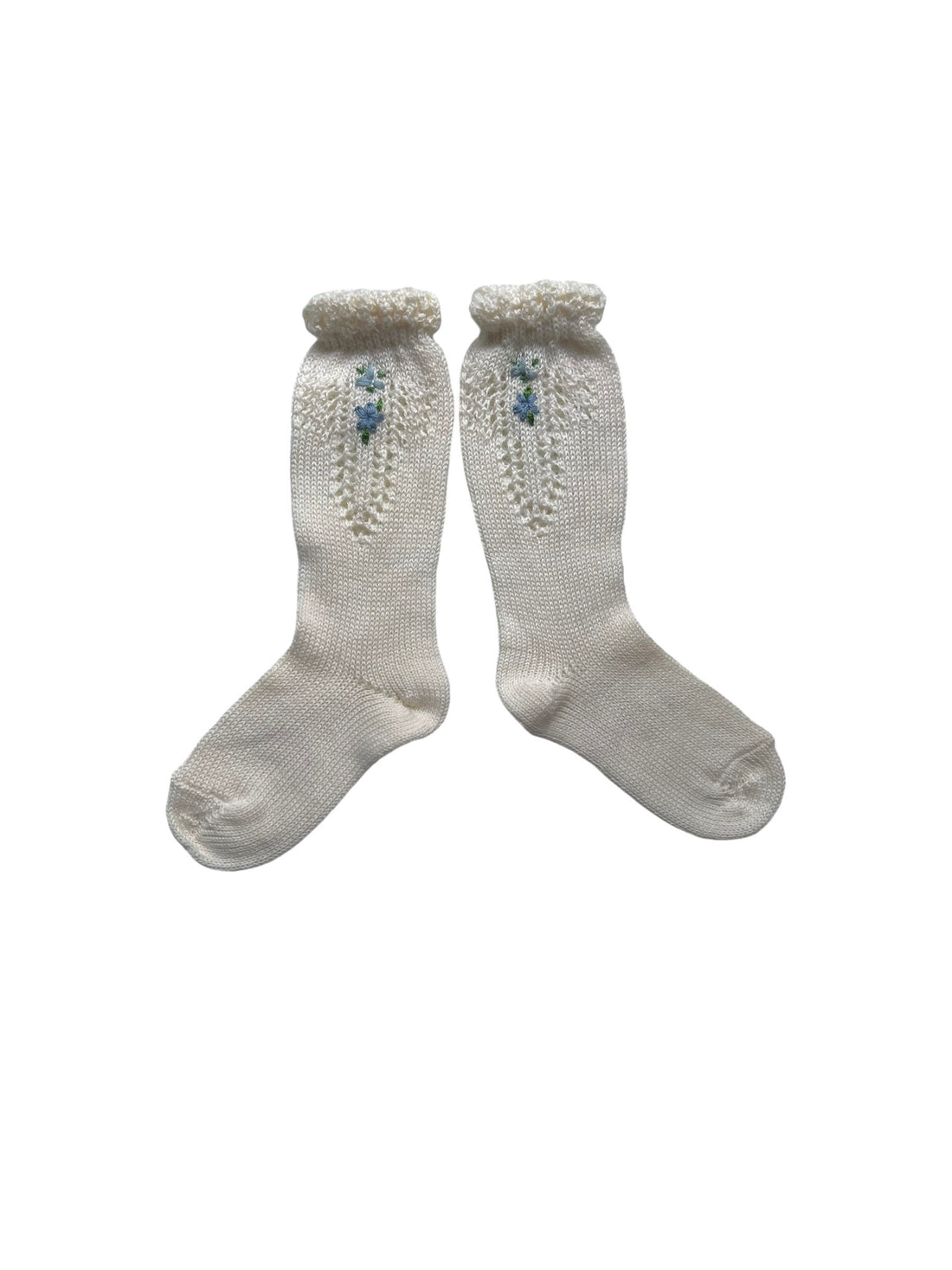 Chaussettes fleurs bleues - pointure 23/26