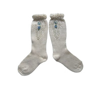 Chaussettes fleurs bleues - pointure 23/26