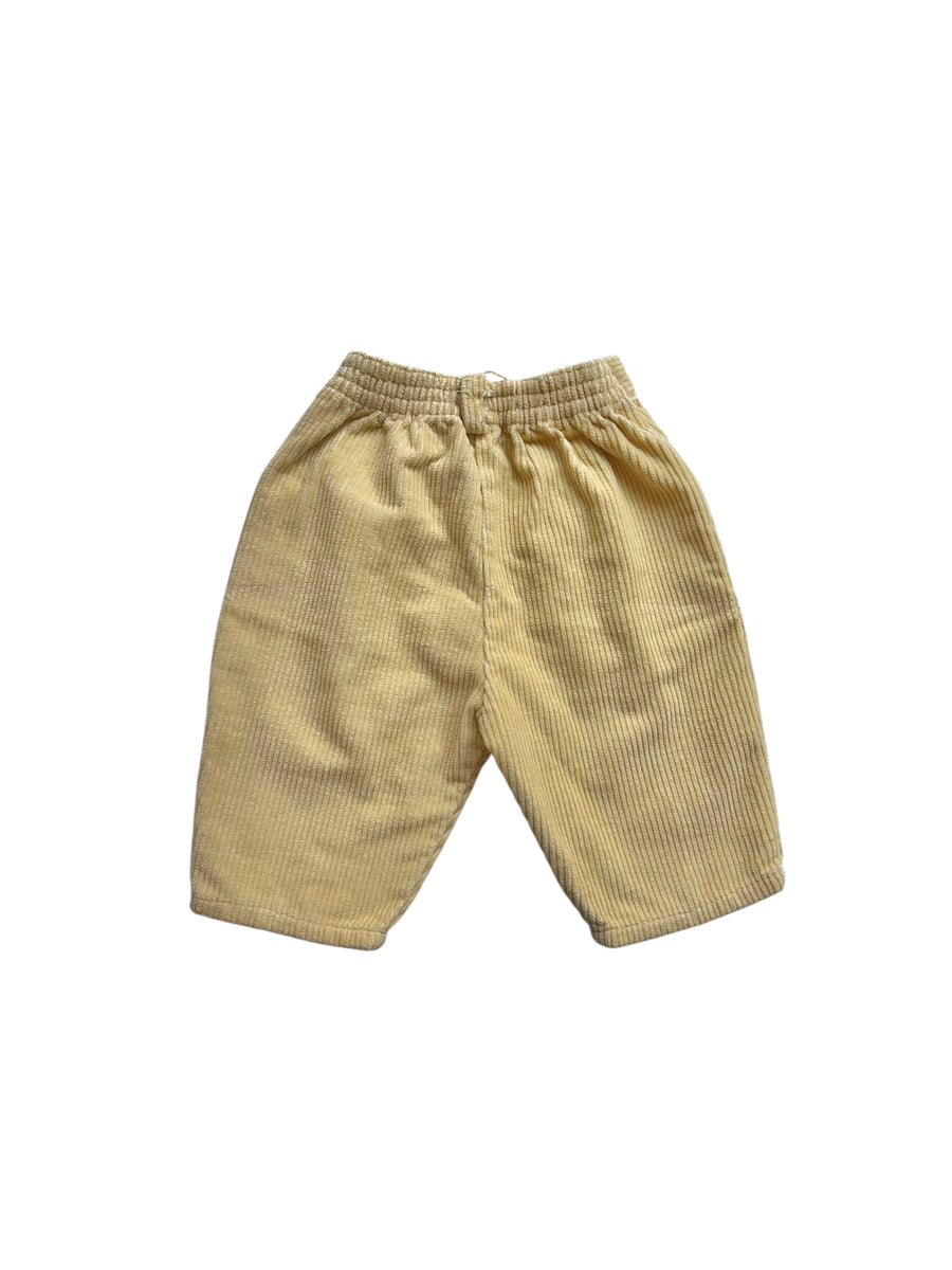 Pantalon velours côtelé jaune - 6 mois