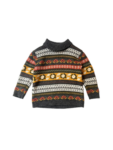 Pull jacquard col roulé - 3 ans