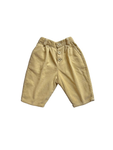 Pantalon velours côtelé jaune - 6 mois