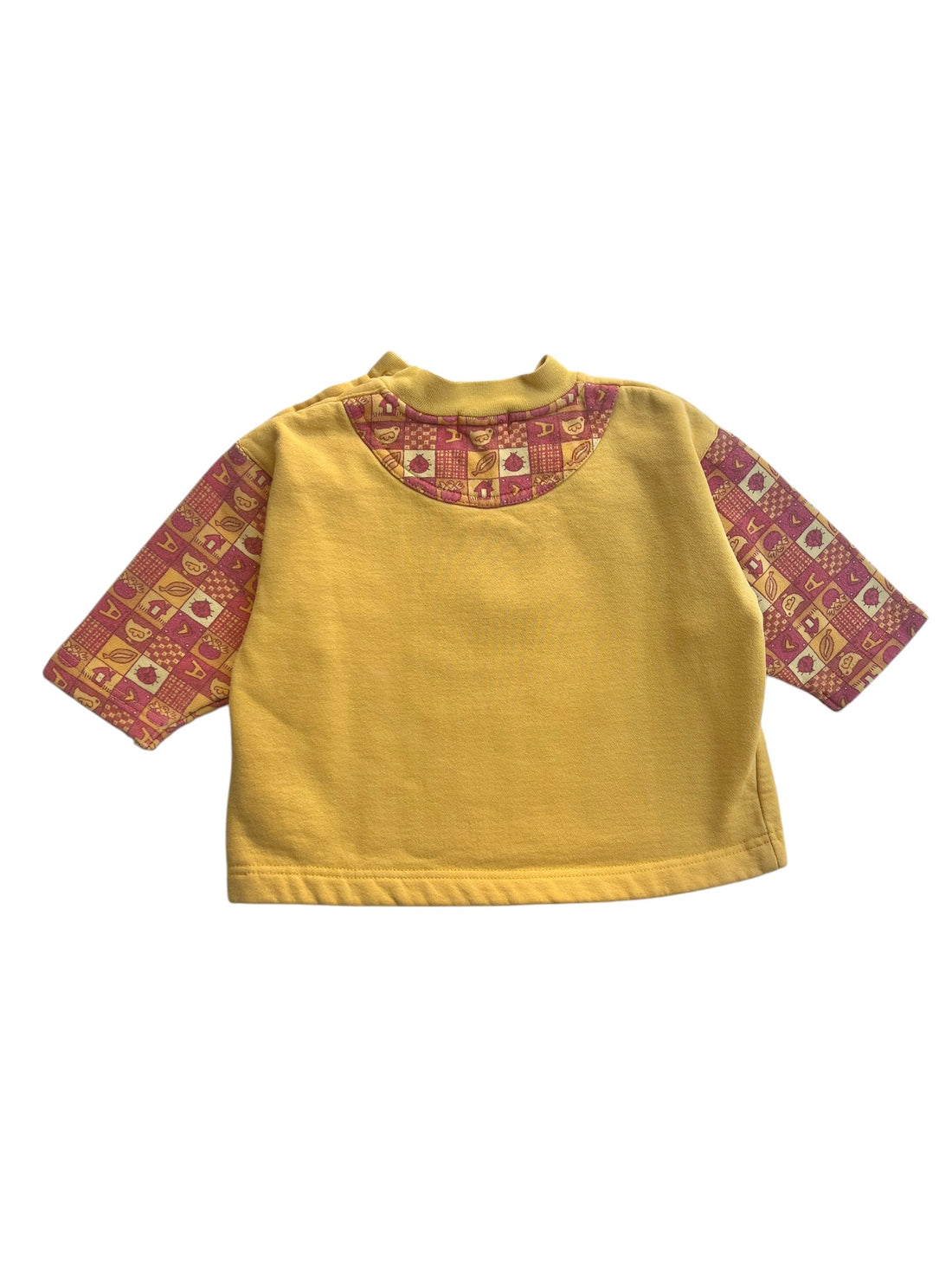 Sweat patchwork jaune - 18 mois