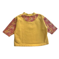 Sweat patchwork jaune - 18 mois