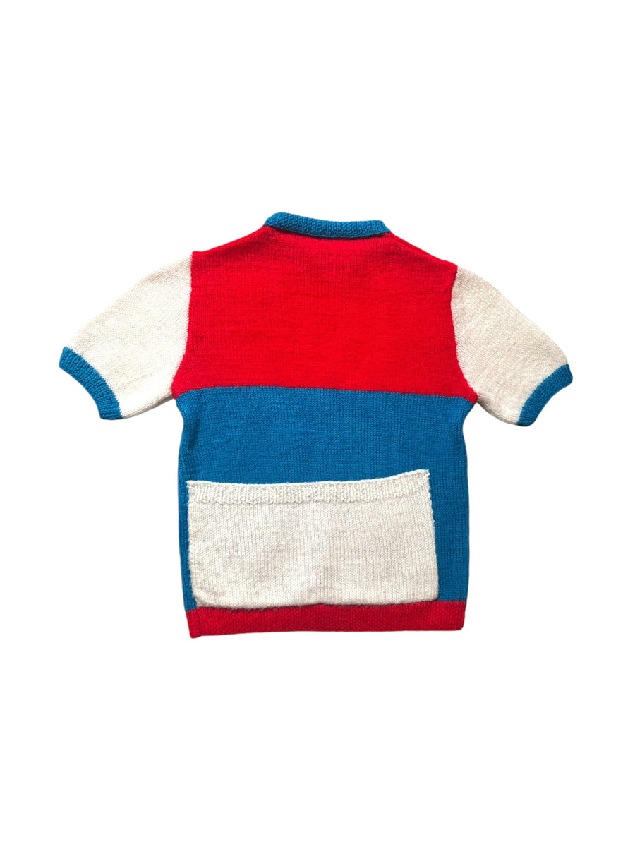 Pull colorblock fait main - 4/5 ans