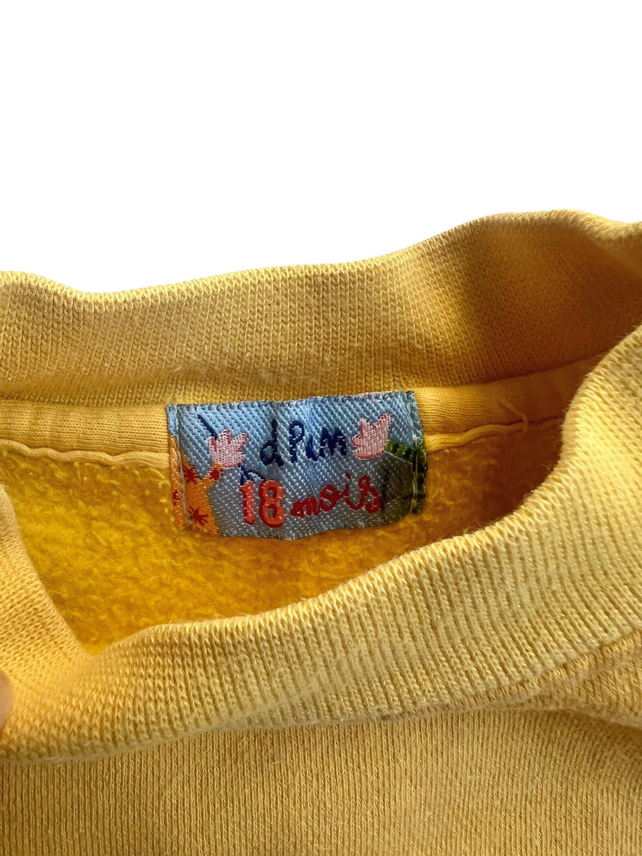 Sweat patchwork jaune - 18 mois