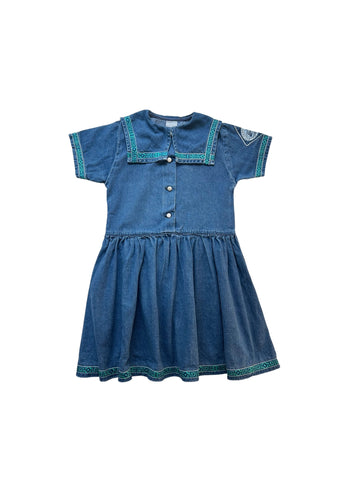 Robe jean col marin - 8 ans