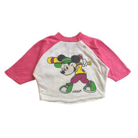 Ensemble Mickey baseball rose - 12 mois