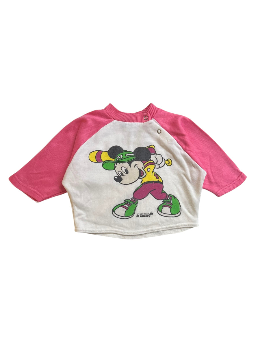 Ensemble Mickey baseball rose - 12 mois