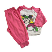 Ensemble Mickey baseball rose - 12 mois