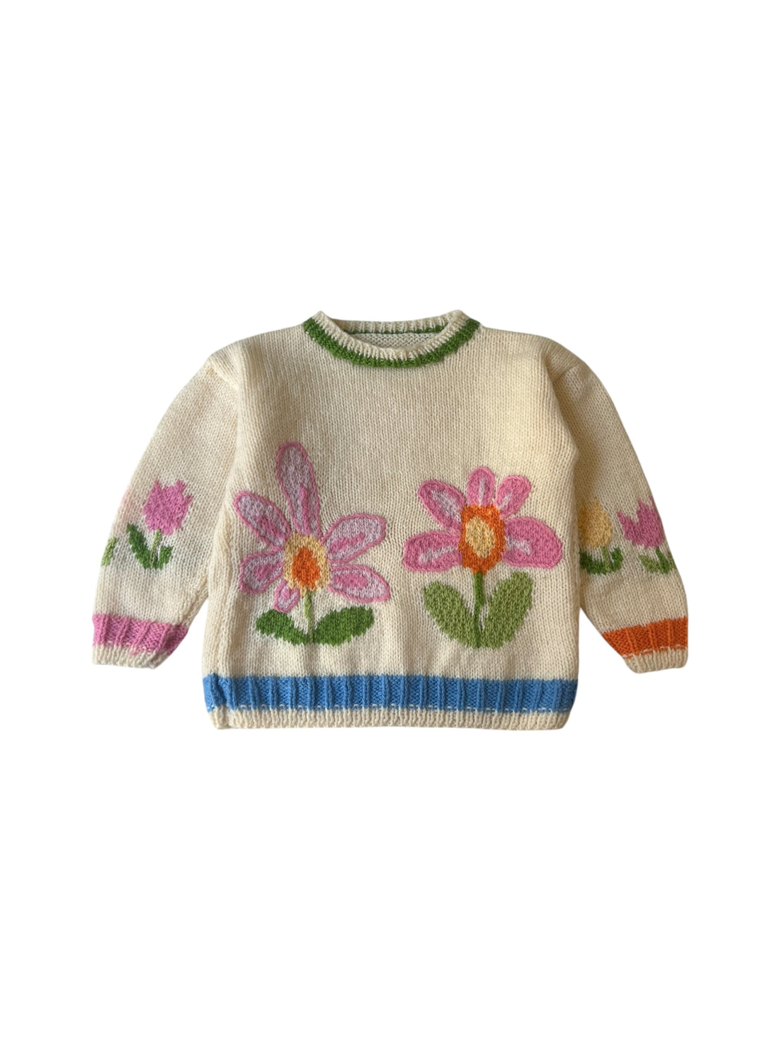 Pull brodé fleuri - 3 ans