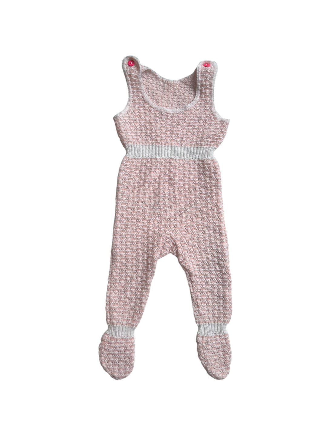 Combinaison tricot rose - 6 mois