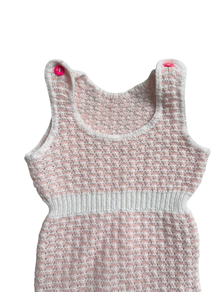 Combinaison tricot rose - 6 mois