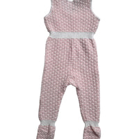 Combinaison tricot rose - 6 mois