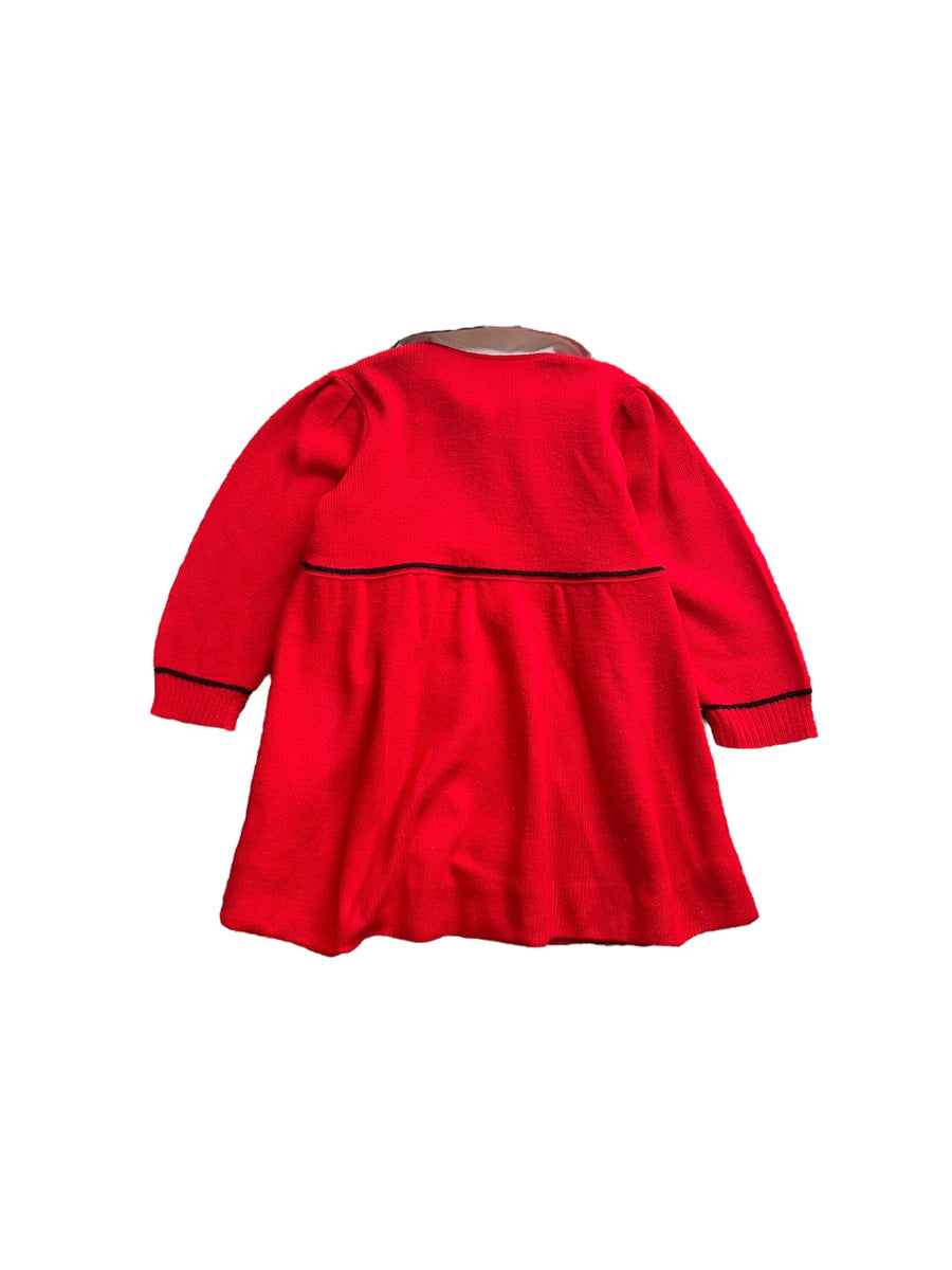 Robe en maille rouge - 3 ans