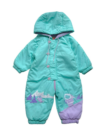 Combi pilote ours skieurs pastel - 6 mois