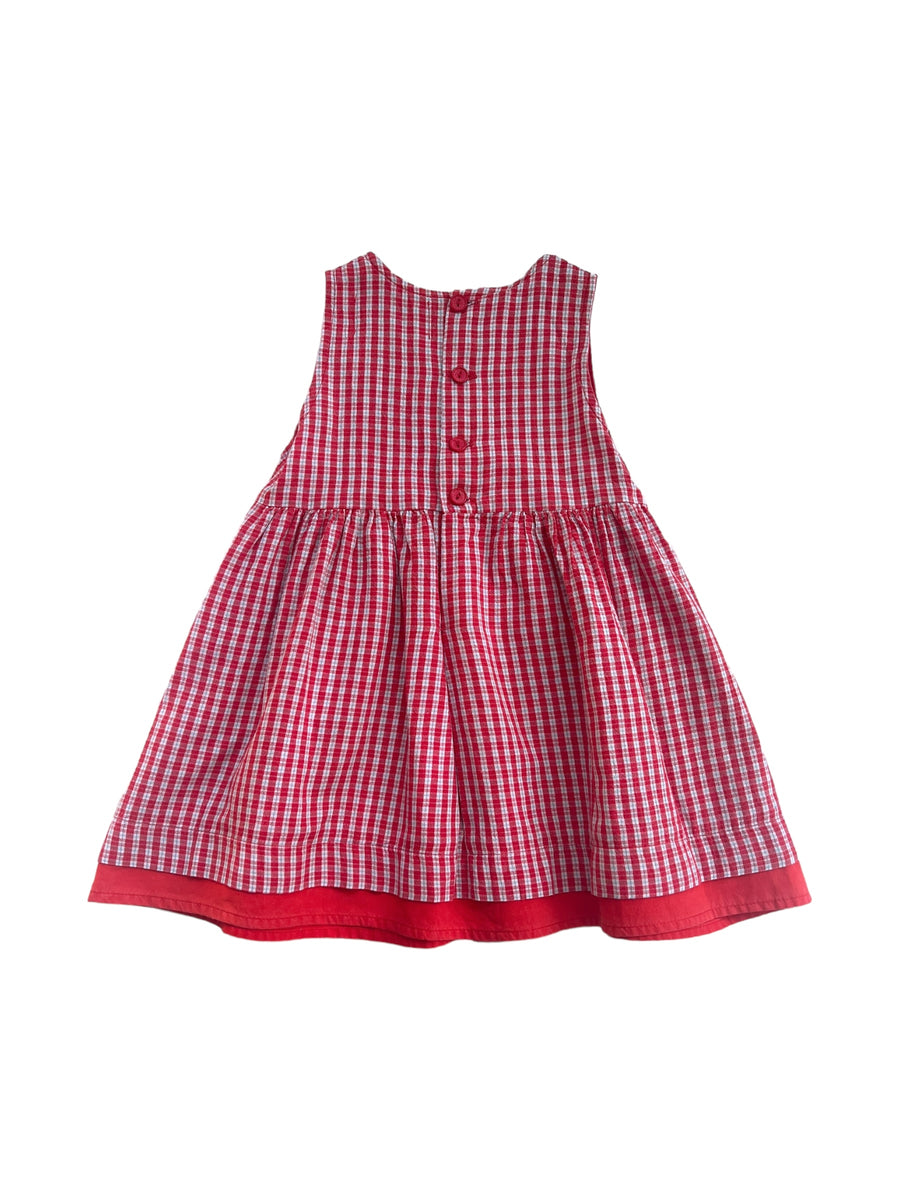 Robe carreaux Snoopy rouge - 18/24 mois