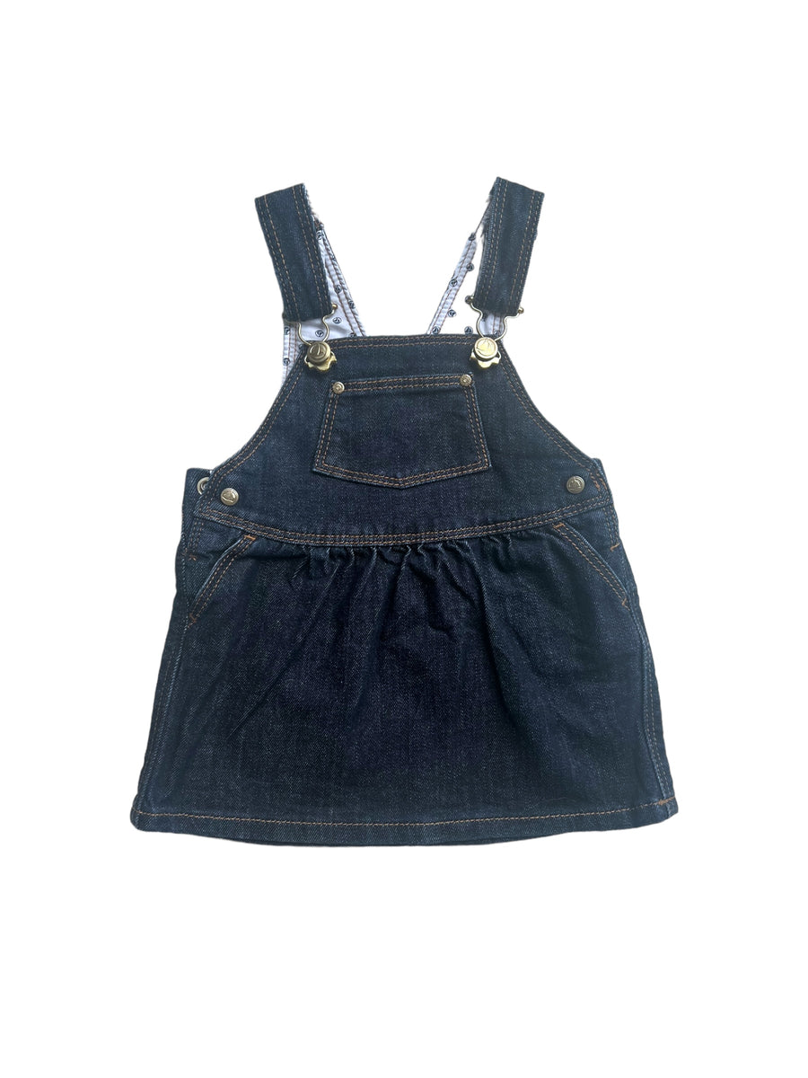 Robe salopette denim brut - 6 mois