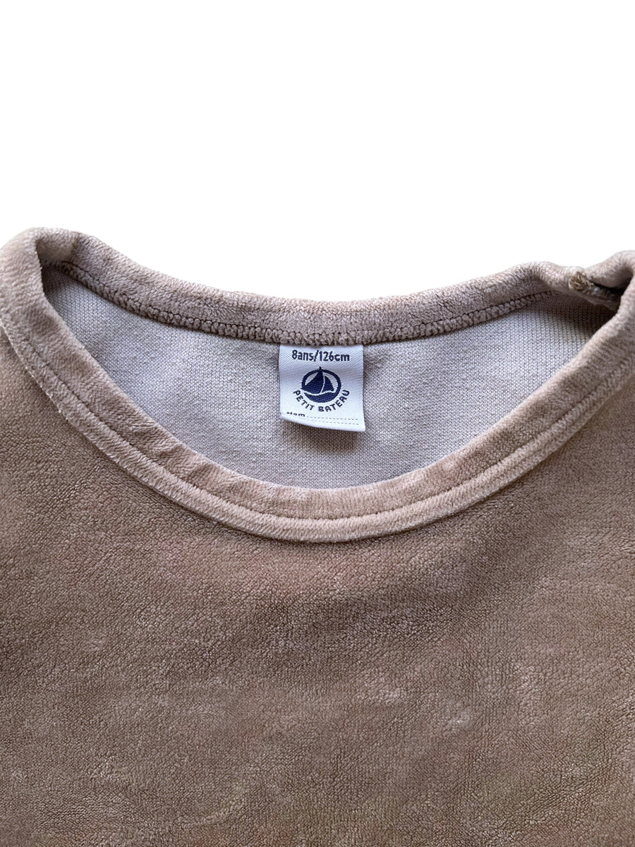 Pull velours beige - 6/8 ans