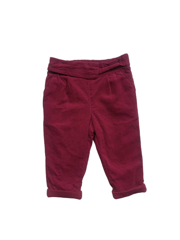 Pantalon velours bordeaux - 6 mois