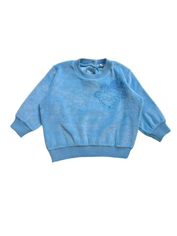 Sweat polaire imprimé bleu - 9/12 mois