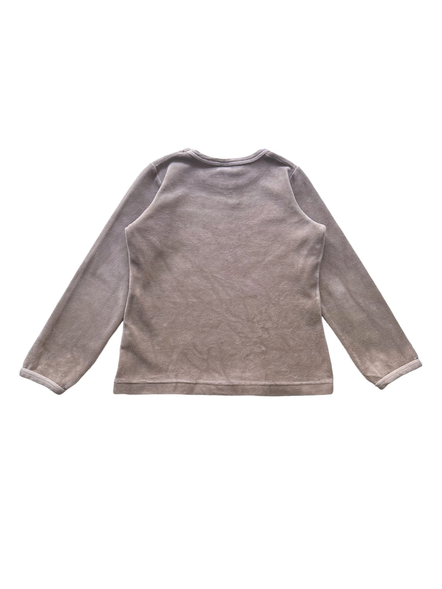 Pull velours beige - 6/8 ans