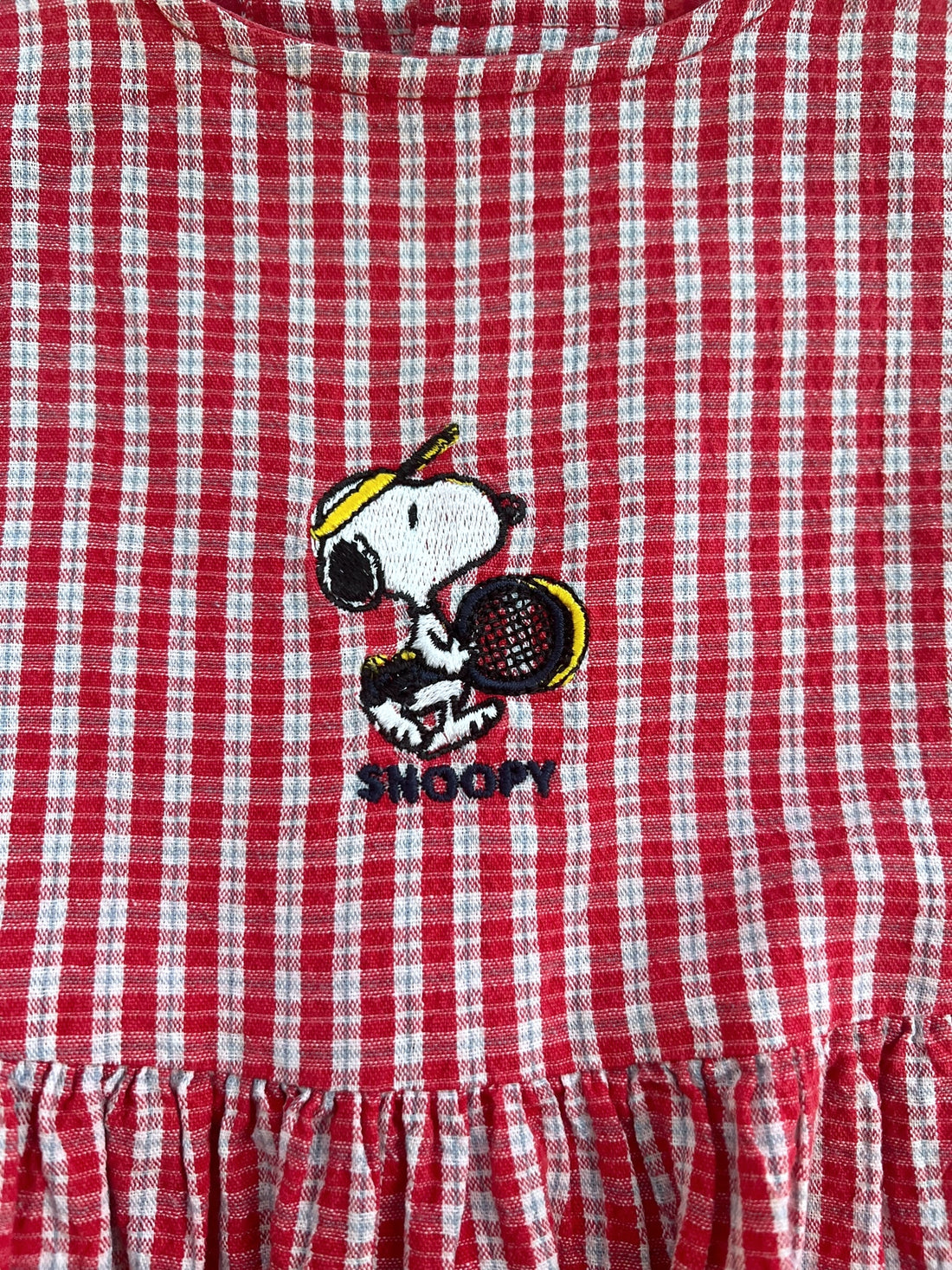 Robe carreaux Snoopy rouge - 18/24 mois