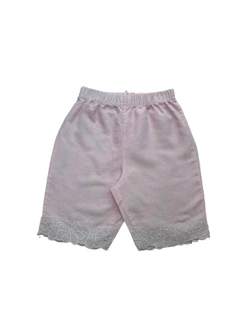 Pantalon lin et coton rose - 6/9 mois