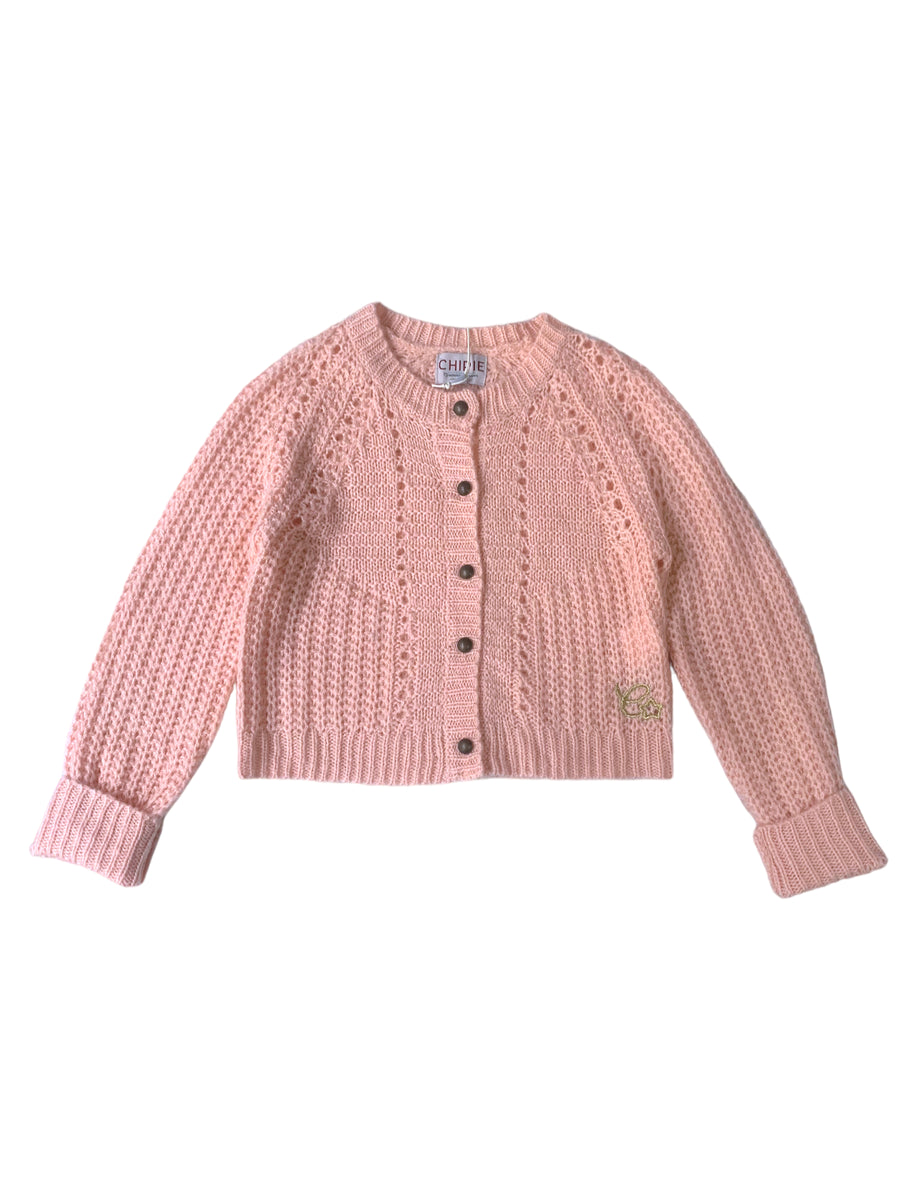 Gilet ajouré blush - 4/6 ans