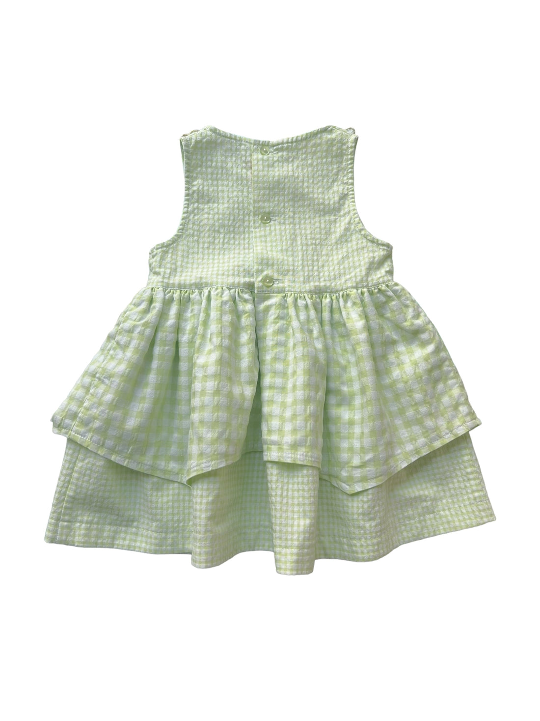 Robe vintage vichy vert - 9/12 mois